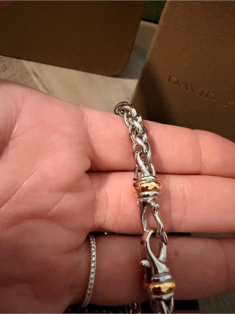 David Yurman Two-Tone Mens Bracelet in Silver and Gold - Picture 3 of 5